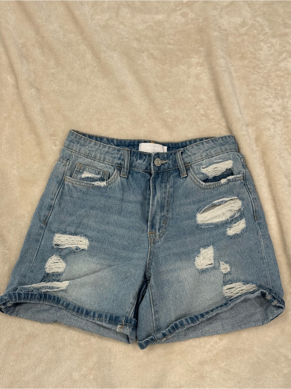 Vervet size 26 Light Blue Distressed Women's Denim Jeans Shorts